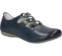 Riemchenballerina JOSEF SEIBEL "Fiona 04", Damen, Gr. 38, petrol, Leder, Schuhe Riemchenballerina, Slipper, Komfortschuh mit raffiniertem Gummizug, Weite G (=weit) (15618612-38) petrol