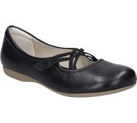 Riemchenballerina JOSEF SEIBEL "Fiona 39", Damen, Gr. 40, Leder, schwarz, Schuhe Riemchenballerina, Festtagsschuh, Slipper, Komfortschuh mit überkreuztem Gummizug (99199549-40) schwarz