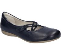 Riemchenballerina JOSEF SEIBEL "Fiona 39", Damen, Gr. 45, blau (nachtblau), Leder, Schuhe Riemchenballerina, Festtagsschuh, Slipper, Komfortschuh mit überkreuztem Gummizug, Topseller (14591821-45)