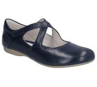 Riemchenballerina JOSEF SEIBEL "Fiona 72", Damen, Gr. 39, blau (nachtblau), Leder, Schuhe Riemchenballerina, Spangenschuh, Halbschuh, Festtagsschuh mit Klettverschluss (84073940-39)