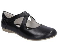 Riemchenballerina JOSEF SEIBEL "Fiona 72", Damen, Gr. 40, schwarz, Leder, Schuhe Riemchenballerina, Spangenschuh, Halbschuh, Festtagsschuh mit Klettverschluss (92030517-40) schwarz