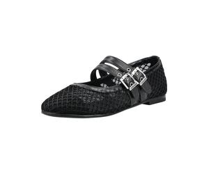 Riemchenballerina NERO GIARDINI "Nero Giardini Ballerinas Leder/Textil", Damen, Gr. 37, schwarz, Leder, Textil, Schuhe Riemchenballerina (78003369-37) schwarz