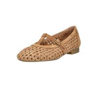 Riemchenballerina PAUL GREEN "Paul Green Ballerinas Nubukleder/Textil", Damen, Gr. 42,5, braun, Nubukleder, Textil, Schuhe Riemchenballerina (76730125-42,5)