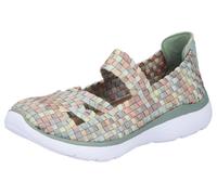 Riemchenballerina RIEKER, Damen, Gr. 36, multi, Lederimitat, Textil, Flechtoptik, Schuhe Riemchenballerina, Slipper, Schlupfschuh mit MemoSoft-Innensohle (74161241-36) multi