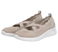 Riemchenballerina RIEKER, Gr. 38, beige, Nubuklederimitat, Textil, Schuhe Riemchenballerina, Schlupfschuh, Slipper in veganer Verarbeitung (74887452-38)