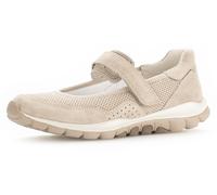 Riemchenballerina ROLLINGSOFT, Damen, Gr. 35, beige, Textil, Veloursleder, Schuhe Riemchenballerina, Klettschuh, Freizeitschuh, Komfortschuh mit Lochmuster (99648657-35)