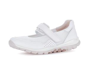 Riemchenballerina ROLLINGSOFT, Damen, Gr. 43, weiß, Leder, Textil, Schuhe Riemchenballerina, Klettschuh, Freizeitschuh, Komfortschuh mit Lochmuster (81018258-43) weiß