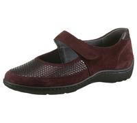Riemchenballerina WALDLÄUFER "HENNI-Soft", Damen, Gr. 6 (39), rot (bordeaux), Nappaleder, Textil, Veloursleder, unifarben, Basic, Schuhe Riemchenballerina, Komfortschuh, Klettschuh, Bequemschuh in Wei