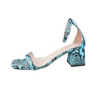 Riemchenpumps Damen Absatzschuhe Sommer Sandalen mit Absatz Glitzer Pumps Elegant Sandaletten Hohe Schuhe Party Hochzeit Absatzschuhe Weiche Sandalen Strand Sandals High Heels Sandaletten (Blue, 41)