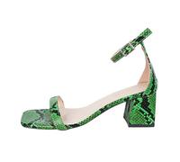 Riemchenpumps Damen Absatzschuhe Sommer Sandalen mit Absatz Glitzer Pumps Elegant Sandaletten Hohe Schuhe Party Hochzeit Absatzschuhe Weiche Sandalen Strand Sandals High Heels (Green, 38)