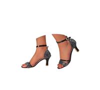 Riemchenpumps Damen Sommer Sandalen mit Absatz Glitzer Pumps Elegant Sandaletten Strass Hohe Schuhe Party Hochzeit Absatzschuhe Weiche Sandalen Strand Sandals High Heels