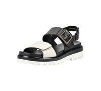 Riemchensandale ARA "Ara Sandalen Leder", Damen, Gr. 40, schwarz-weiß (schwarz), Leder, Schuhe Riemchensandale (40424122-40) schwarz