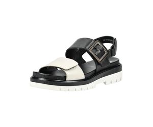 Riemchensandale ARA "Ara Sandalen Leder", Damen, Gr. 40, schwarz-weiß (schwarz), Leder, Schuhe Riemchensandale (40424122-40) schwarz