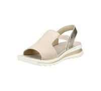 Keilsandalette ARA "TAMPA", Damen, Gr. 43, sand, Glattleder, Veloursleder, metallic, Basic, Schuhe, Keilsandalette, Bequemschuh in Schuhweite G (= weit) (50495361-43) sand