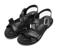 Riemchensandale ARA "ELBA", Damen, Gr. 37, schwarz, Glattleder, unifarben, Basic, Schuhe Riemchensandale, Blockabsatz, Sandale, Basicschuh mit Klettverschlüssen, G-Weite (13404540-37) schwarz