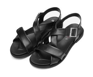 Riemchensandale ARA "ELBA", Damen, Gr. 39, schwarz, Glattleder, unifarben, Basic, Schuhe Riemchensandale, Blockabsatz, Sandale, Basicschuh mit Klettverschlüssen, G-Weite (13404540-39) schwarz