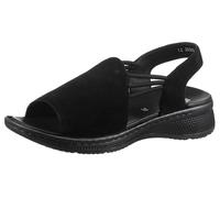 Riemchensandale ARA "HAWAII", Damen, Gr. 35, schwarz, Veloursleder, unifarben, Schuhe Riemchensandale, Sommerschuh, Sandalette, Keilabsatz, mit Stretch-Bänder, G-Weite (65812938-35)