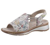 Riemchensandale ARA "HAWAII", Damen, Gr. 36, bunt (taupe multi), Veloursleder, Schuhe Riemchensandale, Sommerschuh, Sandalette, Keilabsatz, mit Stretch-Bänder, G-Weite (92197653-36) taupe multi