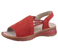 Riemchensandale ARA "HAWAII", Damen, Gr. 36, rot (dunkelrot), Veloursleder, unifarben, feminin, Schuhe, Sommerschuh, Sandalette, Keilabsatz, mit Stretch-Bänder, G-Weite (29057557-36) dunkelrot