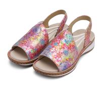 Riemchensandale ARA "HAWAII", Damen, Gr. 42, multicolor, Veloursleder, mehrfarbig, Schuhe Riemchensandale, Sommerschuh, Sandalette, Keilabsatz, mit Stretch-Bänder, G-Weite (52878229-42) multicolor