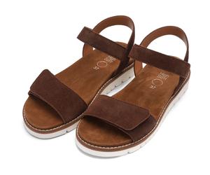 Riemchensandale ARA "KENT", Damen, Gr. 37, mokka, Veloursleder, unifarben, Basic, Schuhe Riemchensandale, Keilsandalette, Sommerschuh mit High Soft-Funktion, G-Weite (40140510-37) mokka