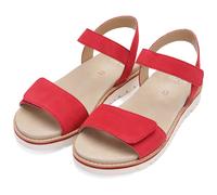 Riemchensandale ARA "KENT", Damen, Gr. 37, rot, Ziegenveloursleder, unifarben, Basic, Schuhe Riemchensandale, Keilsandalette, Sommerschuh mit High Soft-Funktion, G-Weite (48826051-37) rot