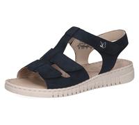 Riemchensandale CAPRICE, Damen, Gr. 37, blau (dunkelblau), Veloursleder, casual, Schuhe, Keilsandalette, Bequemschuh, Sommerschuh mit Klettverschlüssen (93310151-37) dunkelblau