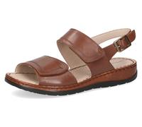 CAPRICE Damen Sandalen flach aus Leder Sommer, Braun (Cognac Nappa), 37 EU