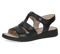 Riemchensandale CAPRICE, Damen, Gr. 37, schwarz, Nappaleder, Schuhe Riemchensandale, Keilsandalette, Bequemschuh, Sommerschuh mit Klettverschlüssen (99550731-37)