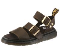 Riemchensandale DR. MARTENS "Gryphon", Damen, Gr. 39, braun, olivgrün, Leder, Schuhe Riemchensandale, Römersandale, Sommerschuh im derben Dr. Martens Look - schmale Form (10532547-39) braun, olivgrün