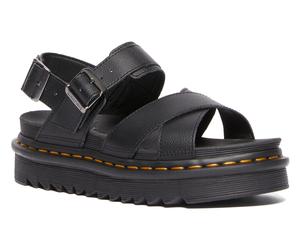 Riemchensandale DR. MARTENS "Voss", Damen, Gr. 37, schwarz, Glattleder, Schuhe Riemchensandale, Plateausandale, Sandalette, Sommerschuh mit Schnallenverschlüssen (46856251-37) schwarz