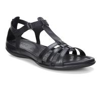 Riemchensandale ECCO "FLASH", Damen, Gr. 38, schwarz, Leder, Schuhe Riemchensandale, Sommerschuh, Sandalette, Klettschuh, im Metallic-Look, Topseller (98975018-38)