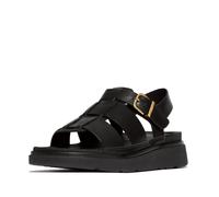 Riemchensandale FITFLOP "GEN-FF LEATHER FISHERMAN SANDALS", Damen, Gr. 37, schwarz, Leder, Schuhe Riemchensandale, Keilabsatz, Sommerschuh, Sandalette, verstellbarer Schnallenverschluss (11183967-37) 