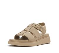 Riemchensandale FITFLOP "GEN-FF SUEDE FISHERMAN SANDALS", Damen, Gr. 38, creme, Veloursleder, Schuhe Riemchensandale, Sommerschuh, Sandalette mit verstellbarem Riemchen (88869601-38) creme