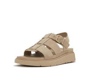 Riemchensandale FITFLOP "GEN-FF SUEDE FISHERMAN SANDALS", Damen, Gr. 39, creme, Veloursleder, Schuhe Riemchensandale, Sommerschuh, Sandalette mit verstellbarem Riemchen (88869601-39) creme