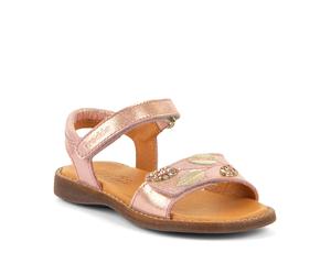 Riemchensandale FRODDO "LORINE_LUNA", Mädchen, Gr. 32, rosa, goldfarben, Nubukleder, Glitzer, metallic, festlich, Schuhe Riemchensandale, Sommerschuh, Sandalette, Klettschuh mit Verzierung (39585720-3
