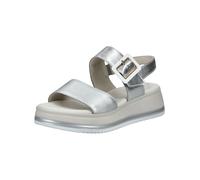 Riemchensandale GABOR COMFORT "Gabor Comfort Sandalen Leder", Damen, Gr. 39, silber, Leder, Schuhe Riemchensandale (92810269-39) silber