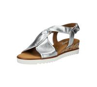 Riemchensandale GABOR COMFORT "Gabor Comfort Sandalen Leder", Damen, Gr. 40,5, silber, Leder, Schuhe Riemchensandale (39123806-40,5)