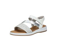 Riemchensandale GABOR COMFORT "Gabor Comfort Sandalen Leder", Damen, Gr. 40, weiß (weiß, silber), Leder, Schuhe Riemchensandale (66200710-40) weiß, silber
