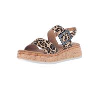 Plateausandaletten GABOR "RHODOS", Damen, Gr. 43, braun (leo), Ziegenveloursleder, animal-print, modisch, Schuhe, Keilabsatz, Sommerschuh in bequemer Schuhweite G (= weit) (28268817-43) leo