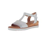Riemchensandale GABOR COMFORT "Gabor Comfort Sandalen Nappaleder", Damen, Gr. 39, weiß, silber, Nappaleder, Schuhe Riemchensandale (34843129-39)