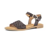Riemchensandale GABOR, Damen, Gr. 35, braun (dunkelbraun), Nappaleder, Schuhe Riemchensandale, Blockabsatz, Sommerschuh, Sandalette mit Bandage in Flechtoptik (25225013-35) dunkelbraun