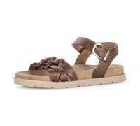 Riemchensandale GABOR, Damen, Gr. 37, braun (dunkelbraun), Glattleder, Flechtoptik, unifarben, Schuhe Riemchensandale, Sandalette, Sommerschuh mit aufwendigen Details (46713058-37) dunkelbraun