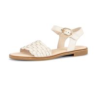 Riemchensandale GABOR, Damen, Gr. 37, creme, Nappaleder, Schuhe Riemchensandale, Blockabsatz, Sommerschuh, Sandalette mit Bandage in Flechtoptik (50806200-37) creme