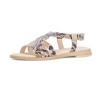 Riemchensandale GABOR, Damen, Gr. 37, sand, schwarz, Kalbsleder, Reptilienprägung, Schuhe Riemchensandale, Blockabsatz, Sandalette, Sommerschuh mit verstellbarer Schnalle (28095257-37) sand, schwarz