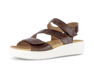 Riemchensandale GABOR, Damen, Gr. 38, nussbraun, Kalbsleder, Schuhe Riemchensandale, Plateau, Bequemschuh, Sandalette, Sommerschuh mit Ziernähten (47461346-38) nussbraun