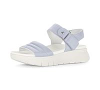 Riemchensandale GABOR, Damen, Gr. 39, blau (hellblau), Glattleder, Schuhe Riemchensandale, Plateau, Sandalette mit Ziernähten und Niete (57846026-39) hellblau
