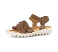 Riemchensandale GABOR, Damen, Gr. 40, braun (cognac), Glattleder, Schuhe Riemchensandale, Sommerschuh, Keilsandalette, Bequemschuh mit Klettverschluss (13240953-40) cognac