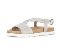 Riemchensandale GABOR, Damen, Gr. 40, weiß (goldfarben), Ziegenveloursleder, Schuhe Riemchensandale, Plateau, Sandalette, Sommerschuh mit funkelnden Strasssteichen (66756352-40) goldfarben