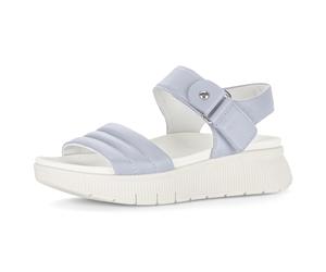 Riemchensandale GABOR, Damen, Gr. 41, hellblau, Glattleder, Schuhe Riemchensandale, Plateau, Sandalette mit Ziernähten und Niete (57846026-41) hellblau